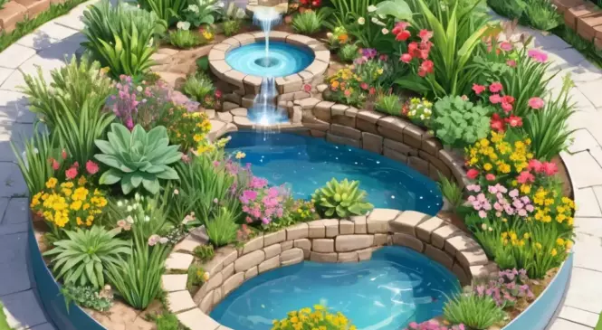 Как сделать из участка маленькую оазис с помощью оригинальных клумб и водоемов